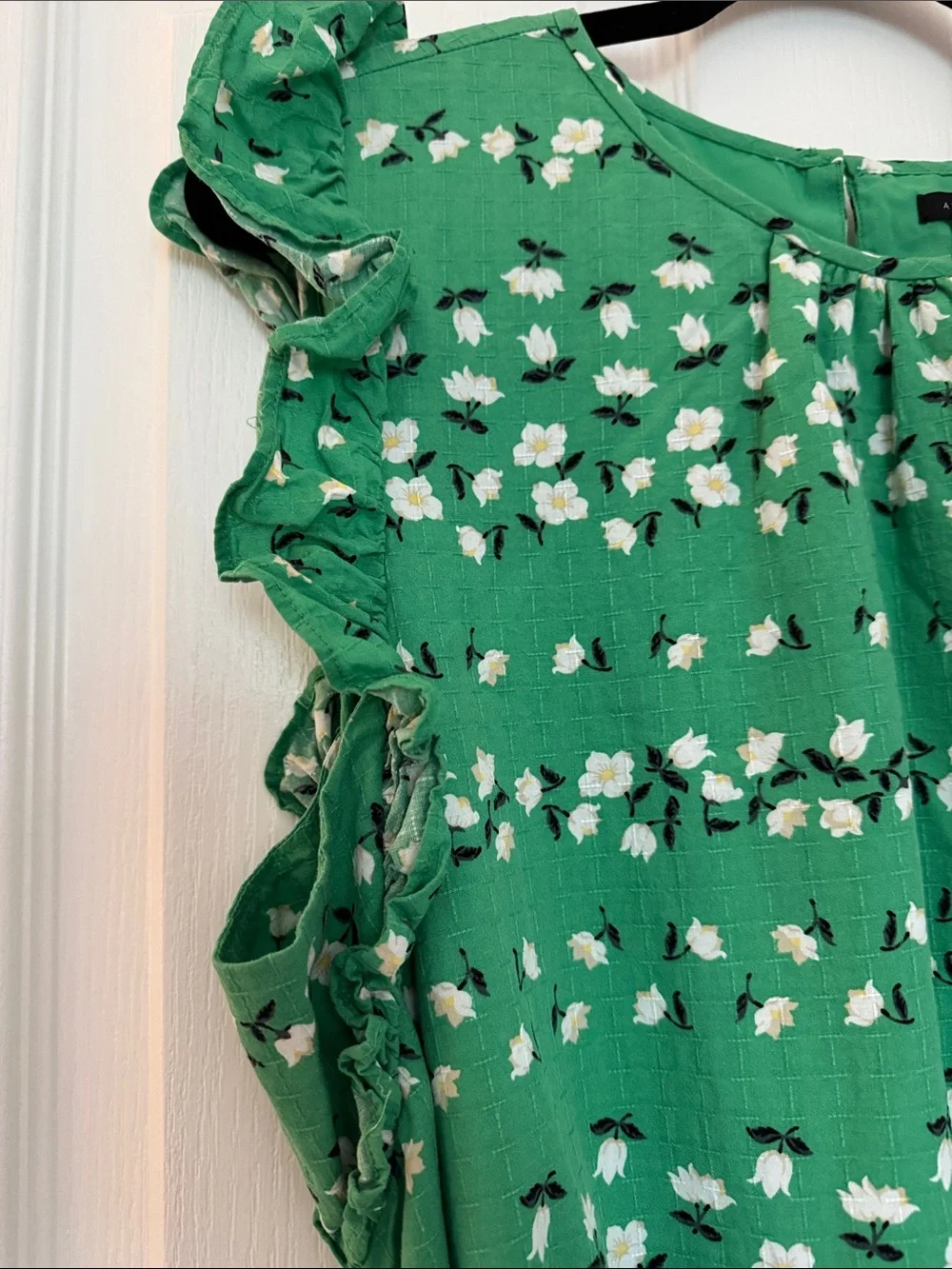 Ann Taylor Green Floral Mini Dress - Picture 2 of 4